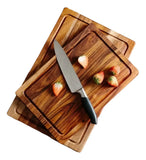 Tabla Picar Servir Teca Profesional Sellada Cera Abeja 28x40 Lisa Marrón