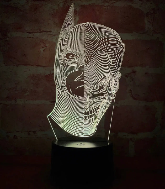 Lámpara Led Batman Guasón Joker Holograma Decoración Regalo Negra