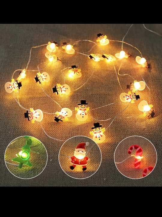 Alambre 20 Led 2m Navidad Micro Hilo Guirnalda Figuras Pilas Dorado