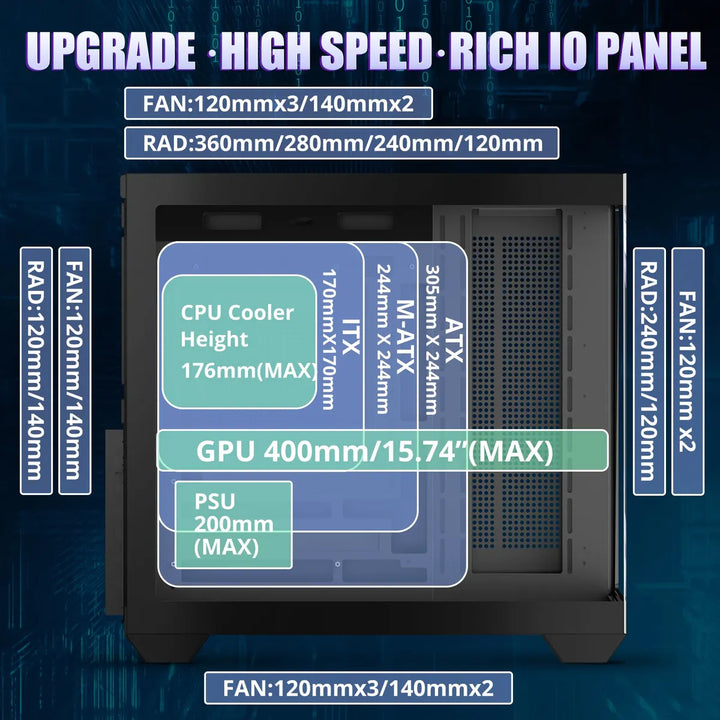 Funda Para Pc Para Juegos Atx Cpmputer Case Con 7
