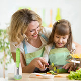 Pelador De Verduras Con Recipiente Pelador De Acero Inoxidab Verde