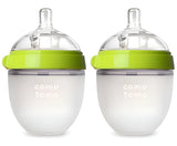 Comotomo biberón de silicona 150ml anticólico color verde 2 unidades