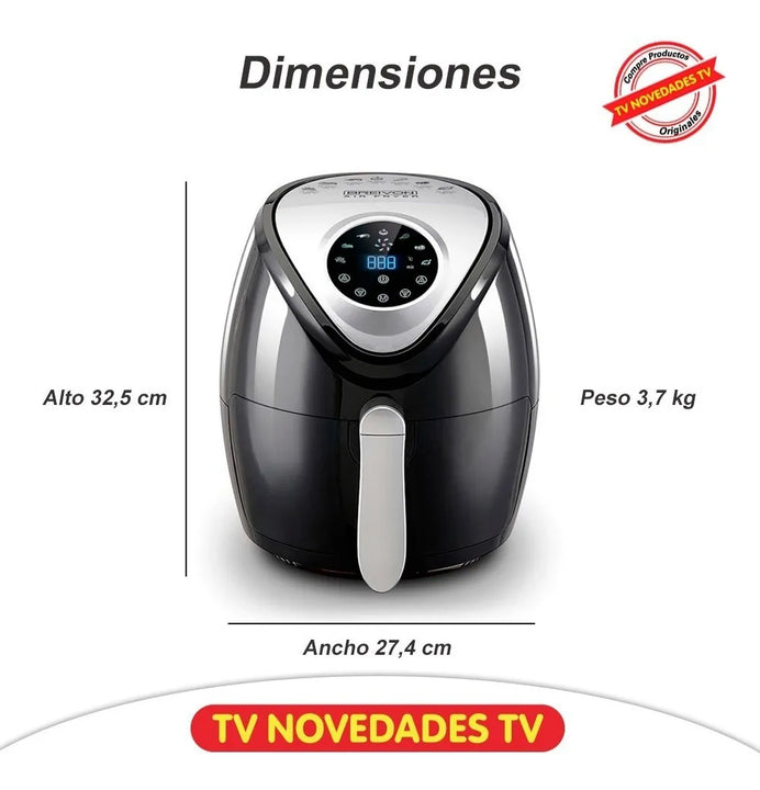 Freidora De Aire 3.2 Litros Digital Breivon Air Fryer Negro