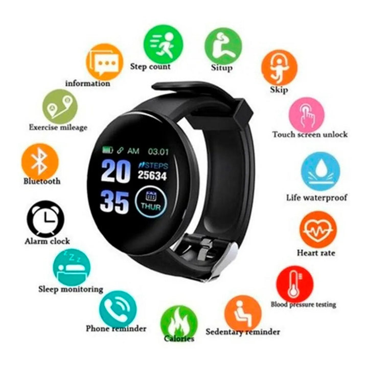 Smartwatch Reloj Inteligente D18 Heart Rate Modelo 2022