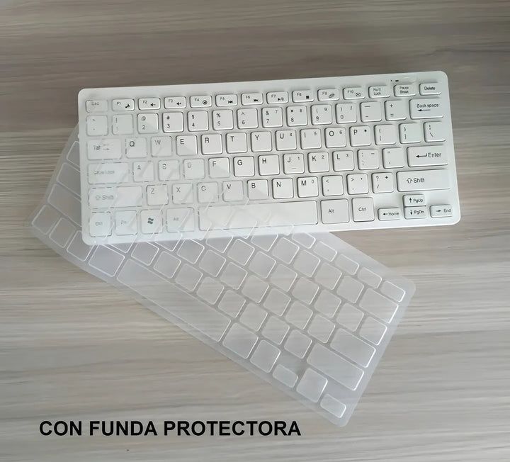 Kit Mini Teclado + Mouse Óptico Inalámbrico Para Pc Mac Color Del Teclado R-p0527 K03 Teclado Blanco