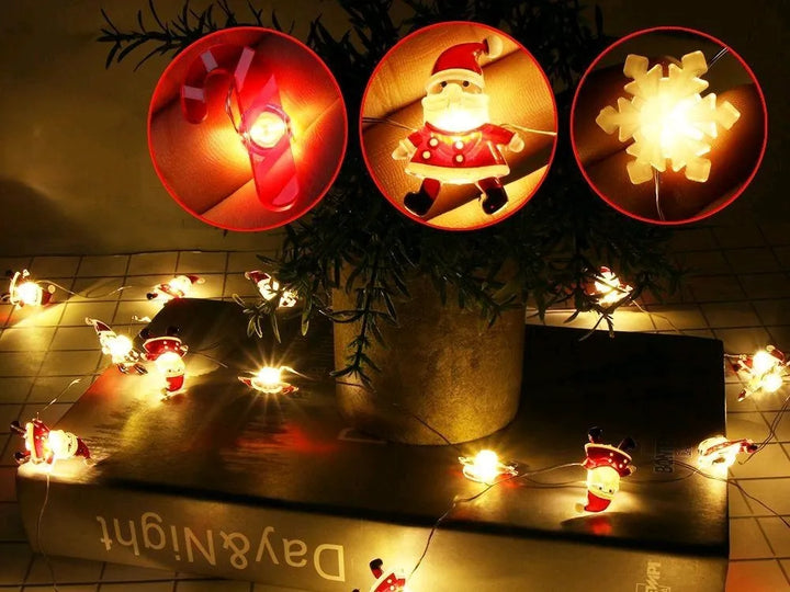 Alambre 20 Led 2m Navidad Micro Hilo Guirnalda Figuras Pilas Dorado