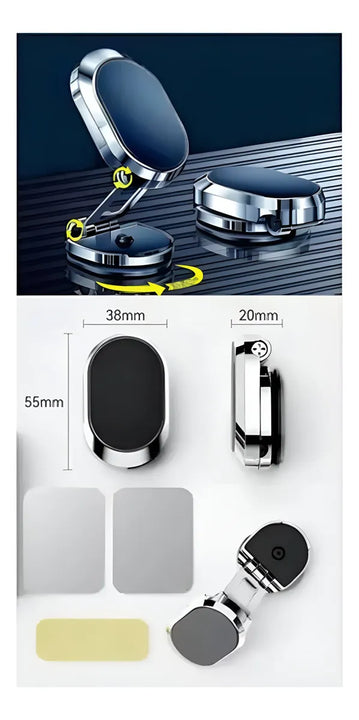 Soporte Magnético Imantado Para Celular De Auto 360° Color Gris Oscuro