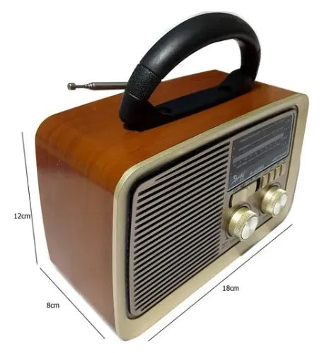 Radio Am Fm Parlante Usb Retro Recargable Bluetooth ¡ Mp3! Caqui