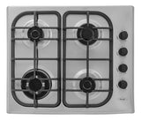 Estufa De Empotrar Inox 60 Cm Triple Llama Gas Natural Haceb Color Plateado