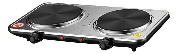 Estufa Eléctrica De 2 Puestos 2000w Plateado