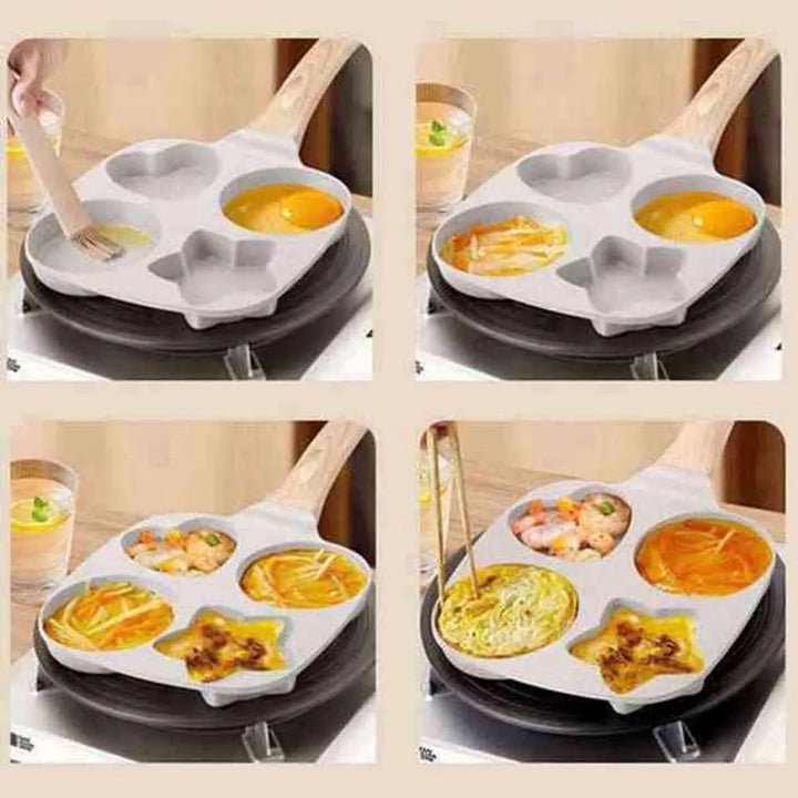Sarten Antiadherente Estrella Corazon Huevos Pancakes 4 Pues Gris Oscuro