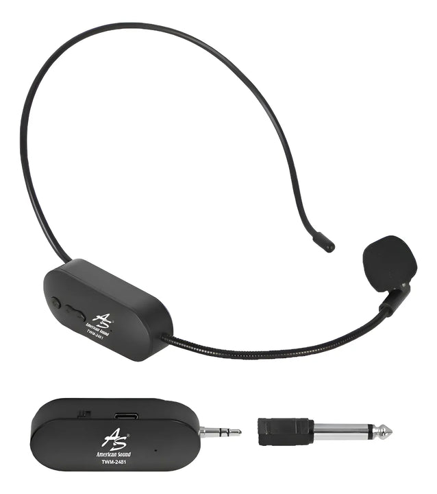 Microfono Inalambrico De Diadema Receptor Plug Americansound Negro