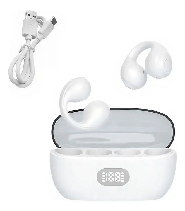 Audífonos Conducción Ósea De Clic Inalámbricos Bluetooth Color Blanco