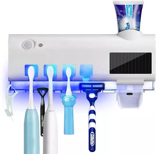 Soporte Esterilizador Cepillos Uv+dispensador Crema Recargab