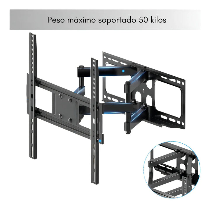 Soporte Tv Pared Doble Brazo 40-80 Pulgadas Vesa Articulado Color Negro