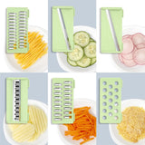 Combo X2: Pelador Y Rallador Verduras Protector 6en1 Chefmas Verde