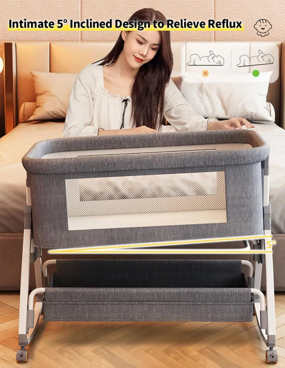 Moisés Portátil 4 En 1 Con Ruedas Y Mosquitero Para Bebé