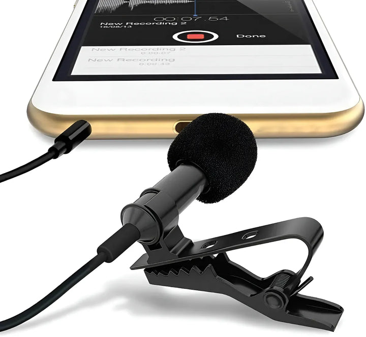 Microfono Manos Libres Clip Celular Gamer Blogger Telefono Color Negro