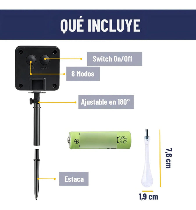 Guirnalda Solar Hada Gotas Maxwell 7m 30 Luces Led Navidad
