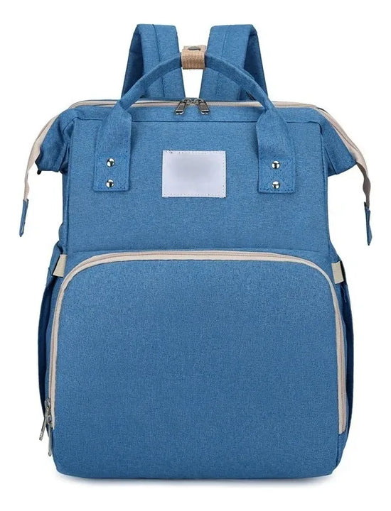 Mochila Bolso Maternal Bebé Cuna Gran Capacidad Impermeable Color Celeste