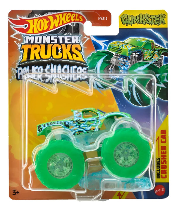 Hot Wheels Monster Trucks Camión Sorpresa Energía Demolición Gunkster