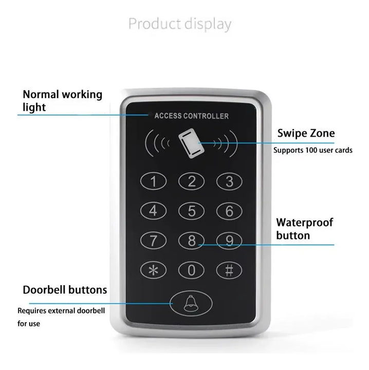 Control De Acceso Lector Tarjetas Rfid 125khz 1000 Usuarios