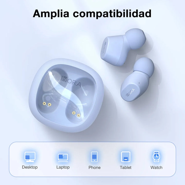 Audifonos Inalambricos 1hora In-ear Audicularer Bluetooth5.3 Color Azul claro
