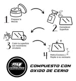 Oxido Cerio 40gr + Limpiavidrios + Paño