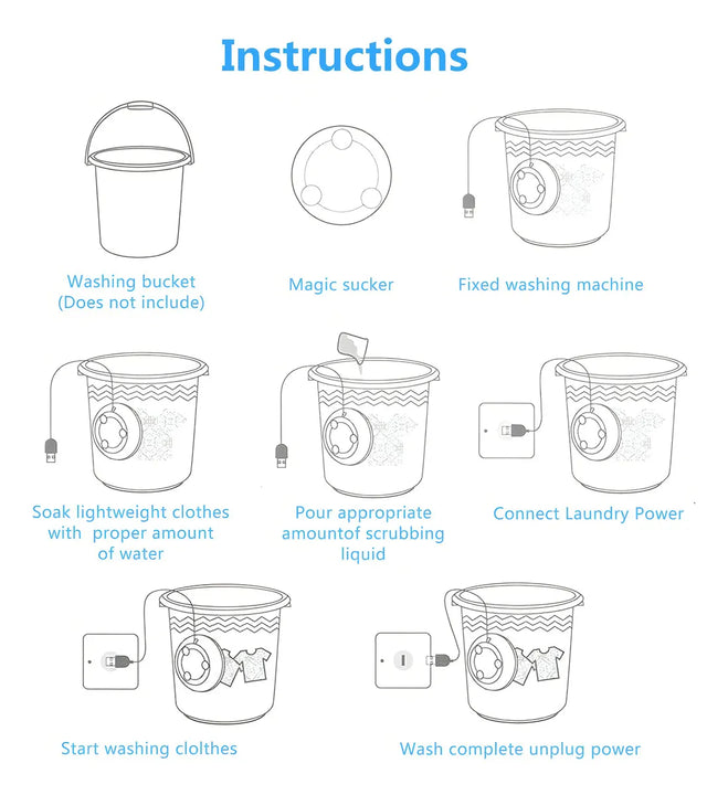 Lavadora Portatil, Mini Lavadora De Turbina Ultrasonica Y La