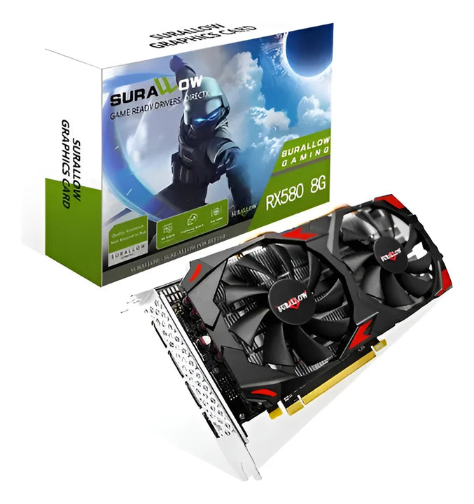 Tarjeta Gráfica Rx580 8gb Gamer Amd Ddr5 Gpu Gaming Surallow