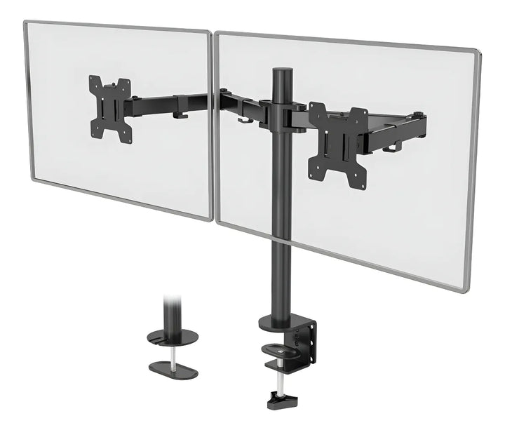 Soporte Para 2 Monitores Doble Dual Escritorio Wali M002-32 Negro Tamaño de 13" a 32"
