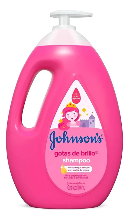 Shampoo Johnson's Gotas De Brillo 1l. Rosa