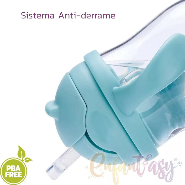 Vaso Pitillo Antiderrame Color Aguamarina