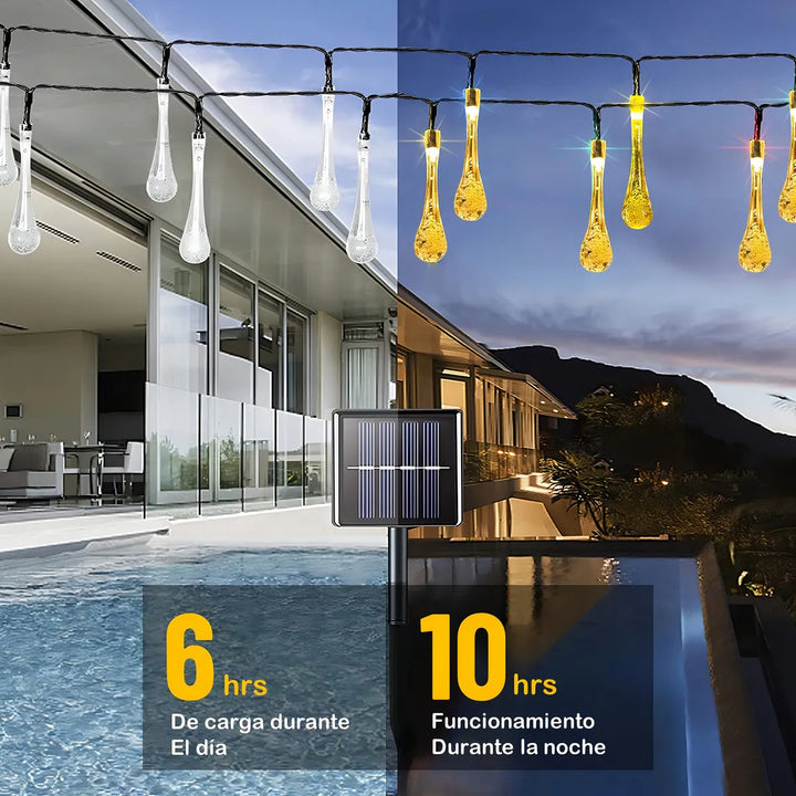 Guirnalda Solar Hada Gotas Maxwell 7m 30 Luces Led Navidad