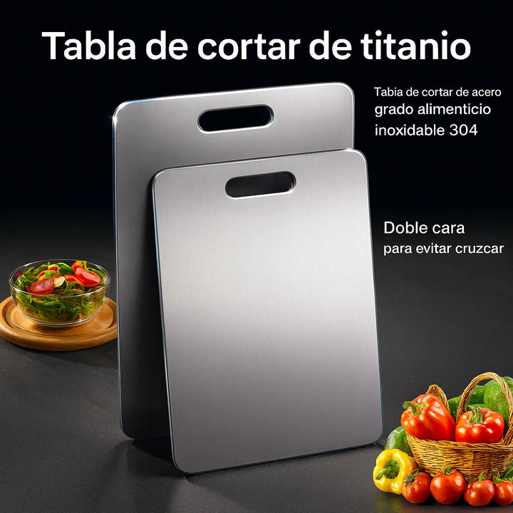 Set X3 Tabla De Picar Para Cocina En Acero Inoxidable 304 Plateado