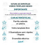 Estufa De Empotrar Vidrio 5883 Gas Natural Negro