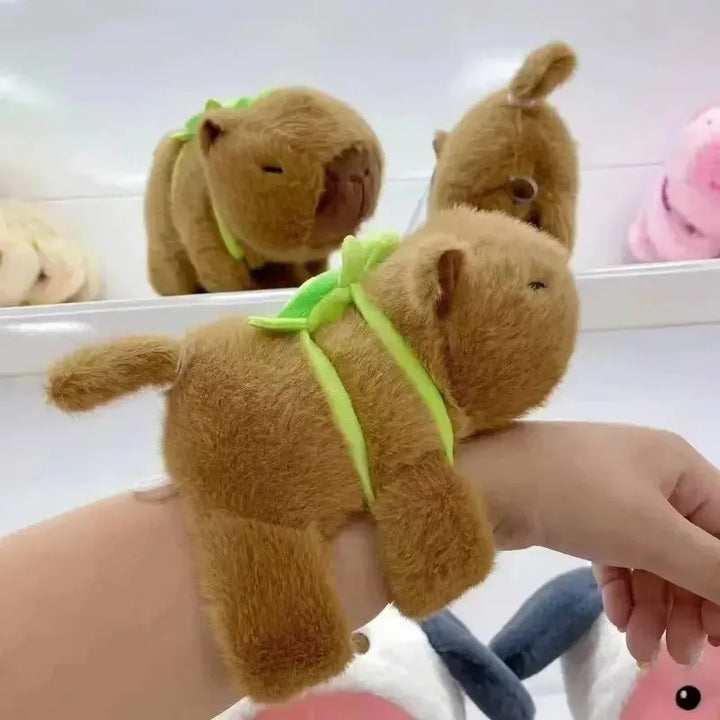 Peluche Capibara Cola Giratoria Luz Led Música Juguete Niños Café