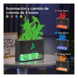 Humificador Difusor De Aromas Efecto Piedras Chimenea Fuego - Blanco