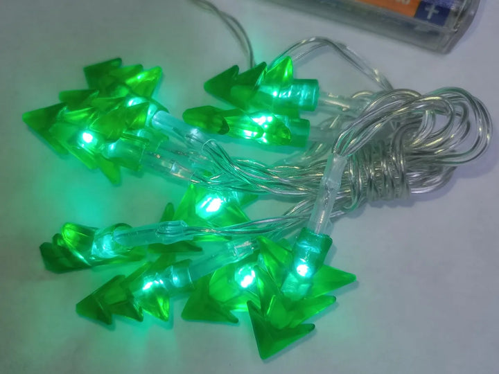 Guirnalda 10 Led 1.20mt Luz Calida Blanca Pilas Aa Cadena Blanco