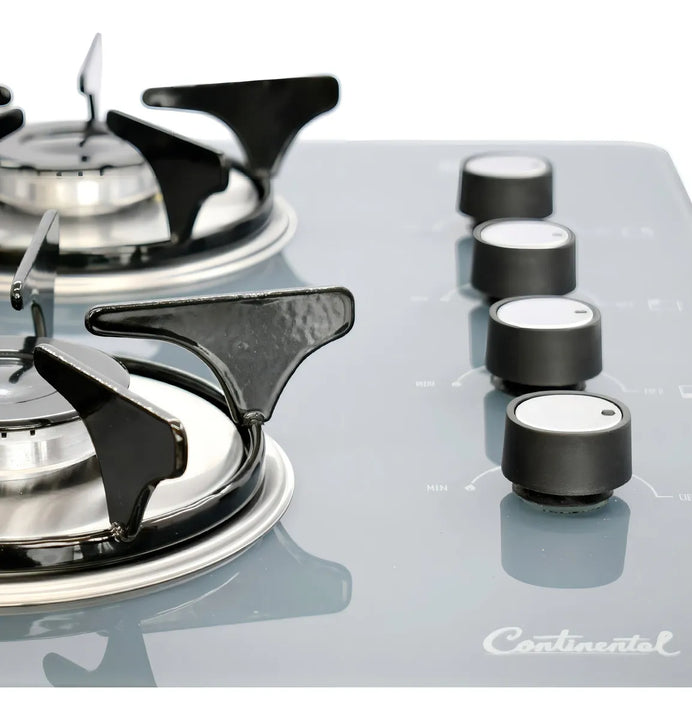 Estufa De Empotrar Vidrio Templado 62x52cm Gas Natural 6583 Color Gris