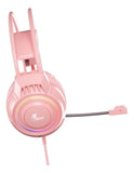 Auriculares Estéreo Gamer Xtech Luz Led 3.5mm Rosa Xth-564
