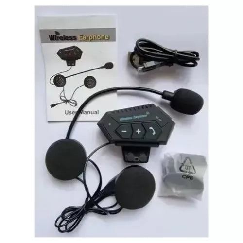 Intercomunicador Auriculares Casco Bluetooh Bt12 Moto Musica Sikeo Color Negro