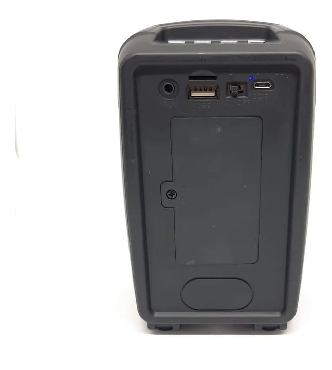 Parlante Portátil Mini Cabina Bluetooth Luz Led Radio Fm Negro