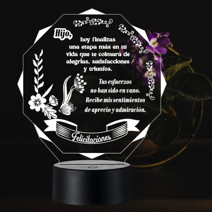 Lámpara De Noche Regalo Felicitaciones Grado Decoración Negro