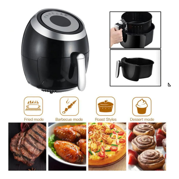 Freidora Digital Sin Aceite Fit Fry Air Fryer 4.2 Litros Negro
