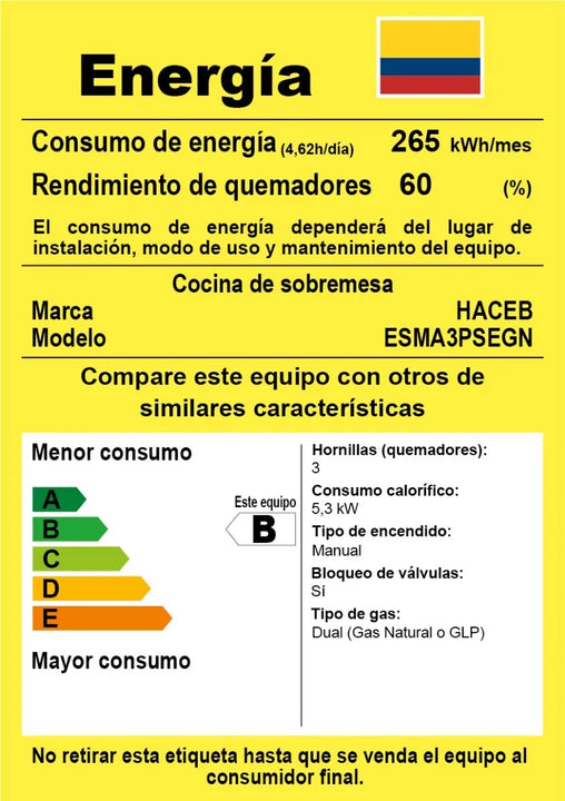 Estufa De Mesa Avellana Torre Mixta 3x1 Gp Plata Haceb Plateado