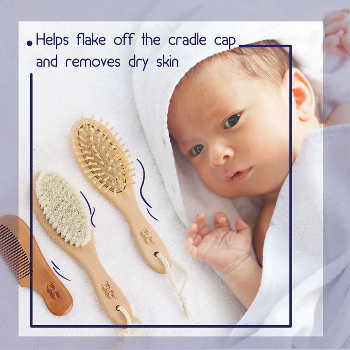 Juego De Cepillo Y Peine Para Bebes Suaves Y Naturales.