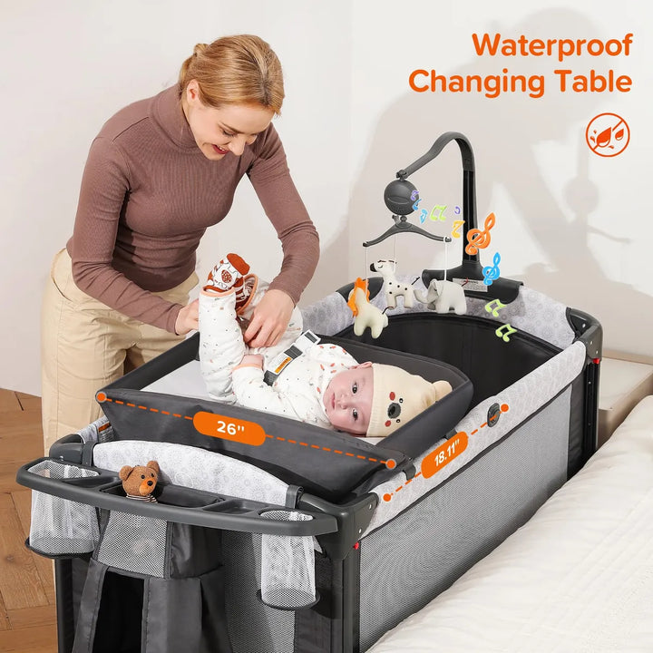 Moisés 4 En 1 Con Cambiador Colchón Música Y Almacenamiento