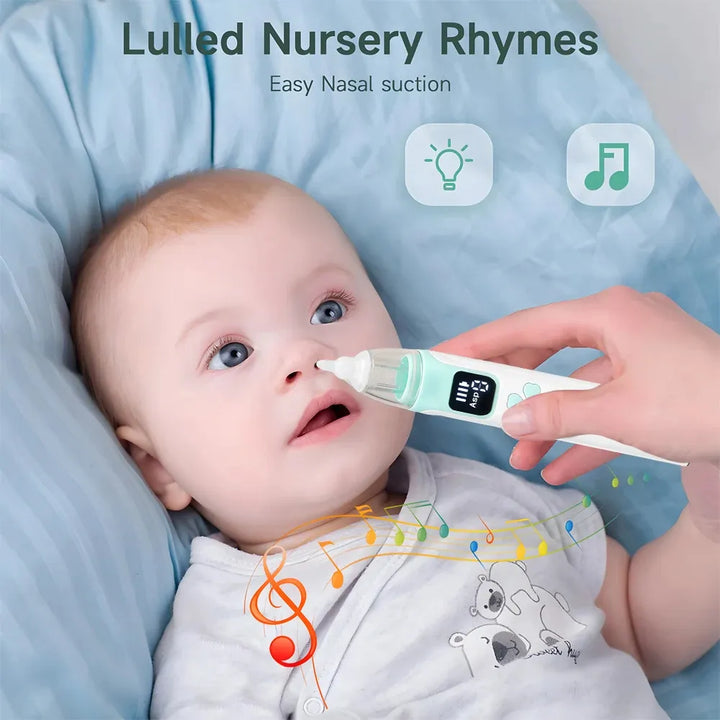 Aspirador Nasal Electrico Recargable Musical Para Bebe Blanco