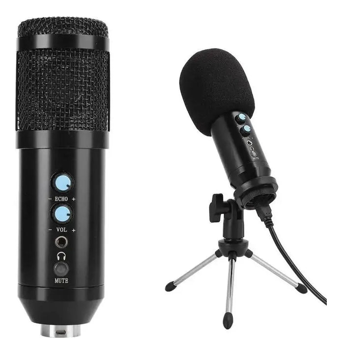 Grandioso Micrófono Condensador Usb Con Trípode Color Negro